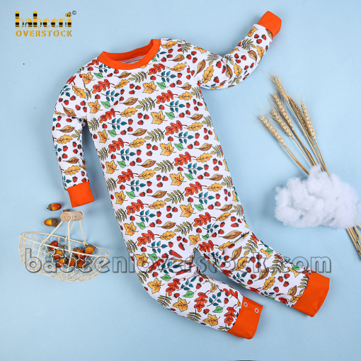 Nice fall leaves boy long bubble - BB2381D