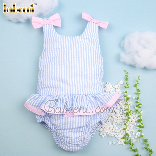 Blue stripe girl swimsuit - BB2488