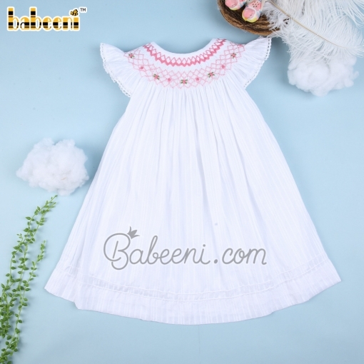 Little girl dress with floral geometric embroidered patterns-BB2570