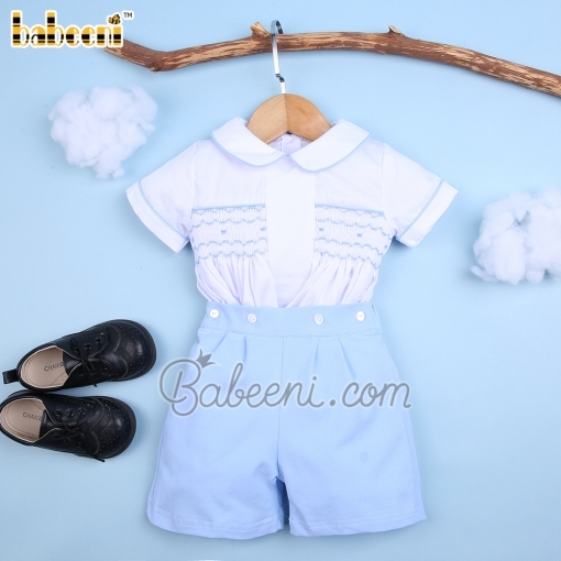 Boy geometric smocked set - BB2622A