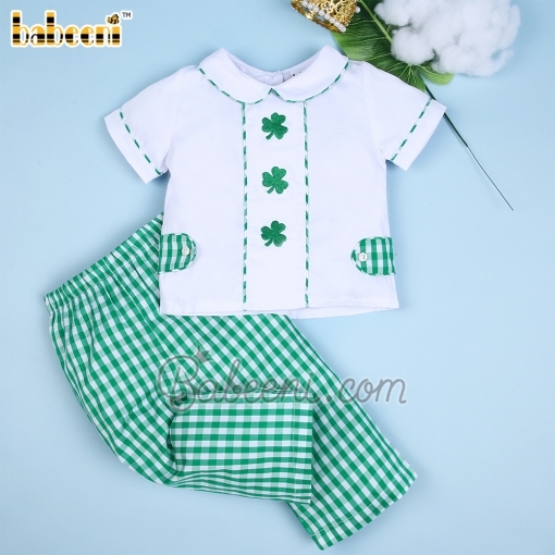 Clover hand embroidery boy set - BB1390A