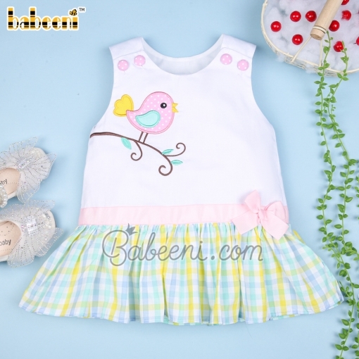 Nice dress with bird applique - BB1108C