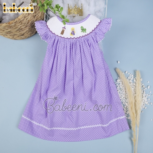 Hand smocked lighthouse, princess bishop dress  - BB2362B