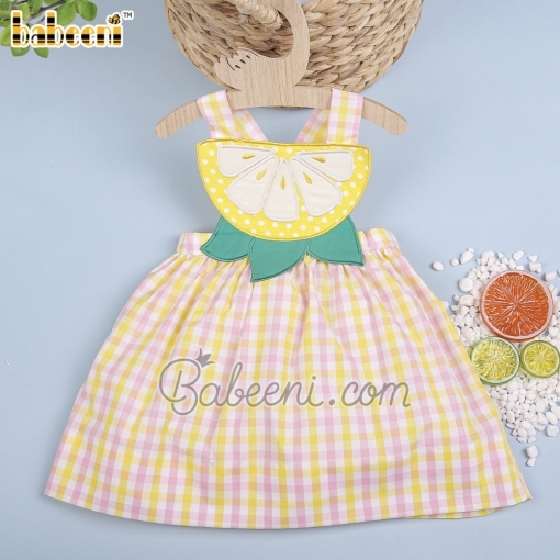 Yellow lemon applique dress – BB2729A