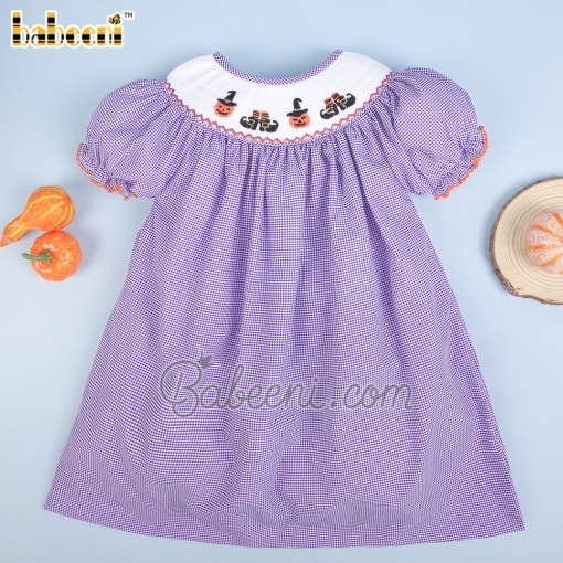Halloween pattern smocked bishop dress – BB2859B