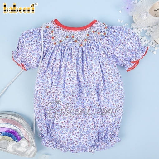 Tiny flower girl bubble geometric smock - BB1659