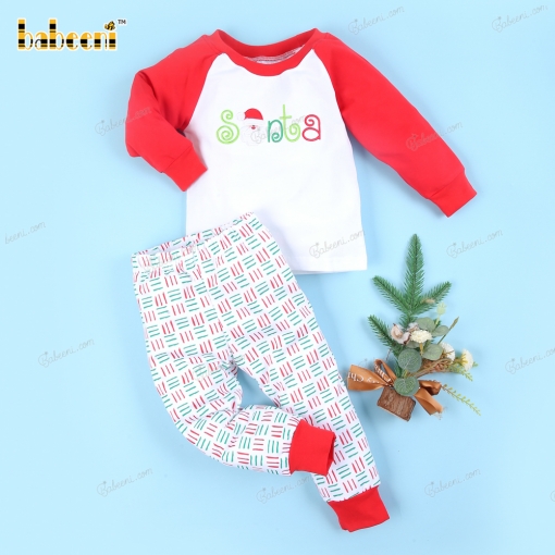 Santa applique boy clothing set - BB3123B