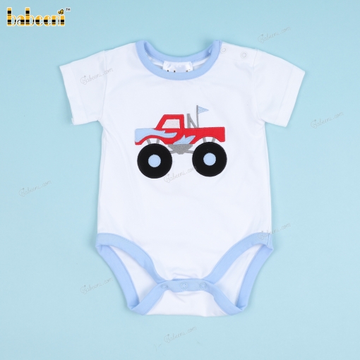 Applique Truck Blue Bubble For Boy - BB3365A