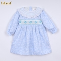 geometric-smocked-belted-dress-in-blue-for-girl---bb3203a