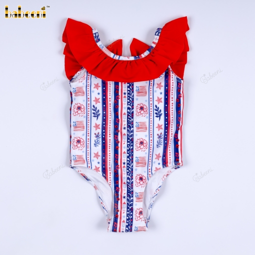 Starry Stripe Ruffle Swimsuit – BB3551