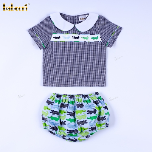 Crocodile Charm Bloomer Set for Boys- BB3587